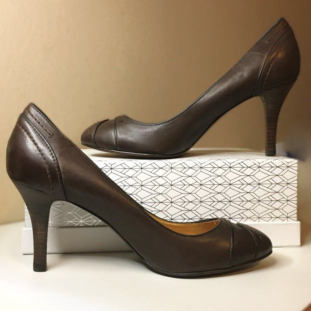๐๐๐๐๐๐ ๐๐๐๐๐๐๐๐ ๐ Brown Leather Classic Career Pumps ๐ NEW! - Picture 2 of 14